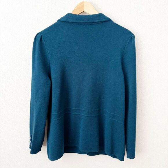 TALBOTS | NWT Cardigan Sweater Blazer Jacket Dark Teal Merino Wool | 0X Petite - Picture 6 of 8